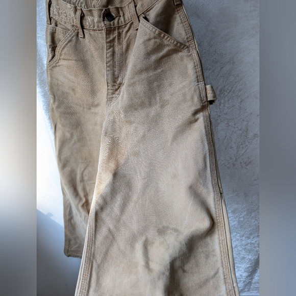 Y28 14 Used BRN Carhartt Carpenter Pants Straight Women's Xs - Picture 7 of 7